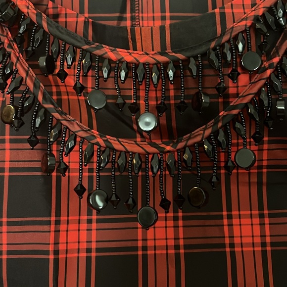 JCrew 100% silk tartan holiday blouse - Picture 4 of 6